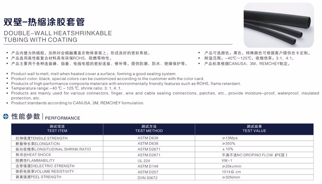 熱縮雙壁涂膠管